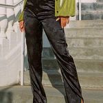 LIONESS St Germain Pants Satin Black Floral High Rise Straight Leg Women’s Sz 10 Photo 0