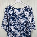 RipSkirt Sleep Shirt Tropical Palms Navy Size XL/XXL Bamboo Cotton Loungewear Blue Photo 3