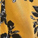 Adrienne Vittadini  Gold, Mustard, Yellow- Black Flowers Blouse‎ & Scarf Neck Photo 12
