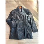 Women's Lambskin Leather Coat Size Mens Large Peacoat Oversized Classic Unisex Black Photo 1