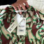 ZARA Brown And Green Patterned Longsleeve  Photo 5