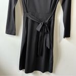 Pretty Garden Elegant Black Boat Neck Long Sleeve Tie Front Formal Dress Size M Photo 2