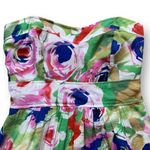 Eva Rose Dress Fuchsia Pink Floral Printed Strapless Sweetheart Neckline Mini White Photo 5