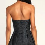 Lulus NWT Black Leopard Jacqaurd Strapless Mini Dress Photo 2
