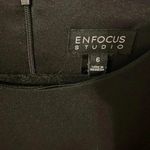 Enfocus Studio Black Cocktail Dress Size 6 - Gold Accent Knee Length Photo 2