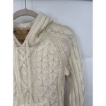 Abercrombie & Fitch East Coast Vintage A & F Lambswool Blend Cable Knit Hooded Sweater Women M Cream Photo 7