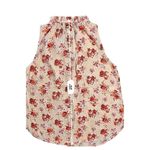 Loft Sleeveless Peach Floral Ruffled Tie Front Blouse XS Cotttage Soft Girl NWT Photo 5