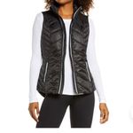 BNCI by Blanc Noir Blanc Noir Black Breakthrough Puffer Vest with Reflective Trim & Hood Size Small. Photo 2