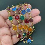 Vintage AUSTRIAN CRYSTAL USA Multicolored Bezel Crystals 35” Necklace Photo 3