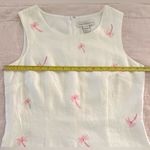 Real Comfort Linen White w/Pink Embroidered Palm Trees SL Lined Dress Size 12 Photo 7