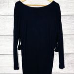 White House | Black Market WHBM Black Wool Cashmere Blend Wrap Surplice Draped Sweater Tunic Top Size XS Photo 7
