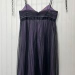 Adrianna Papell  Tulle Evening Dress Black Purple V-Neck Wedding Bridesmaid Sz 6 Photo 1