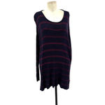 Free People  Shipping News Tunic‎ Sweater Navy Blue Stripe Size Small Photo 2