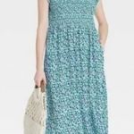 A New Day Purple Green Smocked Bodice Floral Print High Waist Sz S NWOT Photo 1