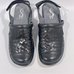 Softwalk  Salina Black Woven Leather Adjustable Heel Strap Clog Sandals 7 Narrow Photo 4