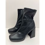 Wild Pair  Chunky Heel Platform Booties Black Size 9.5 Sock Like Fit Block Heel Photo 1