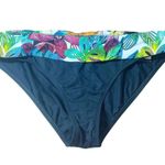 La Blanca NWT Vintage Y2K Ruched Tropical Waist Black Bikini Bottom Size 16 NEW Photo 10