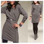 CAbi 3650 Put On Dress Grey Sweatshirt Long Sleeve Gathered Waist Stretch XS Photo 1