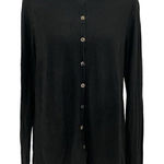 Cut Loose Linen Cotton Button Down Shirt Lagenlook Classic Black size Medium Photo 0