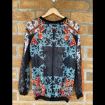 Clover Canyon  Black Multi Royal Egg Vase Sheer Blouse small Photo 2