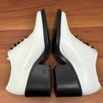 Acne Studios  White Leather Derby Oxford Lace Up Chunky Heels Shoes Size 37 Photo 8