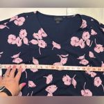 J. Jill Wearever Collection Knit Dress Size Medium Blue Pink Floral Travel Photo 3