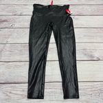 Spanx Faux Leather Leggings Black Metallic Size XL Petite NEW Photo 1