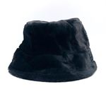 Black Faux Fur Bucket Hat Winter Soft Plush Fuzzy Warm Outerwear Unisex One Size Photo 6