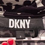DKNY ‎ Animal Print Black and Cream Ruched Short Sleeve Top Size Small Photo 2