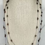 Chico's Triple Strand Black Wire Beaded Tiered Necklace β¨ Photo 3