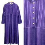 Nordstrom Vintage 90s Velour Maxi Dress Women’s Size LP Large Purple Amethyst Photo 8