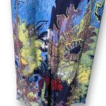 Vintage 90s Maxi Dress Cornflower Blue Sleeveless Tropical Floral Detail Medium Photo 5