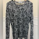 Kokun Bamboo Cashmere Gray Animal Print Lightweight Sweater Photo 0