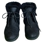 UGG  Jeovana Black Suede Waterproof‎ Ankle Wedge Booties Sz 9.5 Photo 2