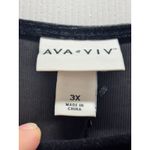 Ava & Viv NWT  Women's Size 3X Black Long Sleeve Rosette Mini A-Line Velvet Dress Photo 3