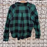 Urban Outfitters BDG "Courtney" tie front green black plaid flannel shirt SMALL Photo 3