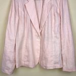 J.Jill Love Linen Women’s Linen Baby Light Pink One-Button Career Office Blazer Photo 2