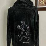 Disney Walt World Black Mickey Mouse Full Zip Velour Zip Up Jacket size … Photo 0
