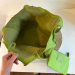 Isabella Fiore  Lime Green Genuine Leather Large Loop Closure Shoulder Bag Photo 4