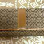 Coach  Brown Monogram Fold Over Wallet - 3 Bill Pocket, Zip Pocket, 12 Card Slots Photo 0