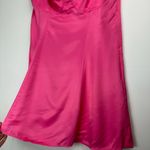ZARA NEW  Pink Satin Corsetry Mini Babydoll Dress Sz Large Chain Strap Photo 10