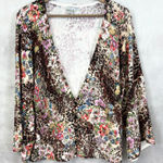 Alberto Makali Womens Cardigan M Leopard Floral Boho Viscose Stretch Mobwife Photo 0