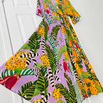 Farm Rio Mixed Striped Bananas Maxi Wrap Dress, Size S Photo 6