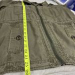 EXPRESS Khaki Utility Jacket M unisex zip up long sleeve cinch waist military Photo 4