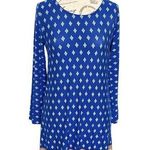 Loveappella Womens Dress Size Small Blue Shift Bohemian Long Sleeve Open Back Photo 0