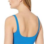 Michael Kors Solid Rib Lace-Up Bikini Top in Vintage Blue Photo 1