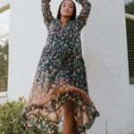 Free People NEW  See It Through Dress Black Floral Combo Flowy Maxi Large Femme Photo 13