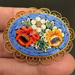 Vintage Italian Micro Mosaic Gold Photo 7