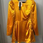 NWT House of Harlow 1960 Revolve Krisha Long Sleeve Mini Dress Yellow Gold Small Photo 1