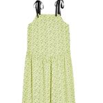 Topshop NWT  Floral Print Drop Waist MIDI Dress, Size 6 US Women’s “Lime” Color Photo 4